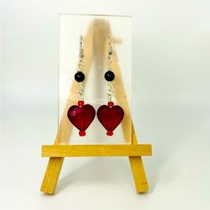 Red heart earring